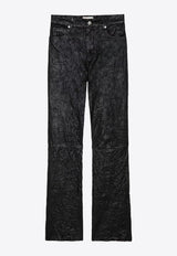 Zadig & Voltaire Evy Leather Flared Pants Black RWPA00069_BLACK