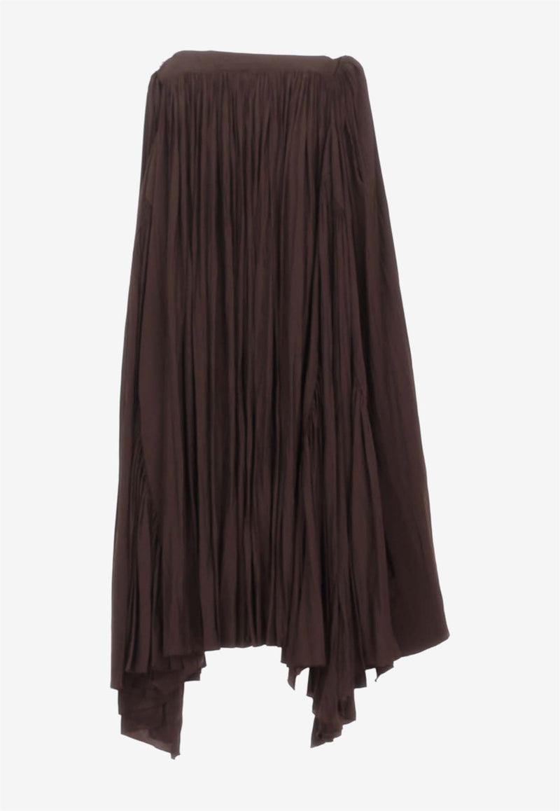 Lanvin Asymmetrical Maxi Skirt Brown RWST0021_4778_652