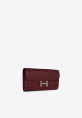 Constance To Go Wallet in Rouge H Epsom with Palladium Hardware