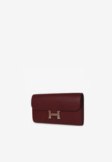 Constance To Go Wallet in Rouge H Epsom with Palladium Hardware