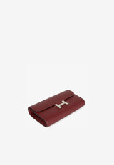 Constance To Go Wallet in Rouge H Epsom with Palladium Hardware