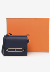 Hermès Mini Roulis 18 in Bleu Nuit Swift Leather with Permabrass Hardware