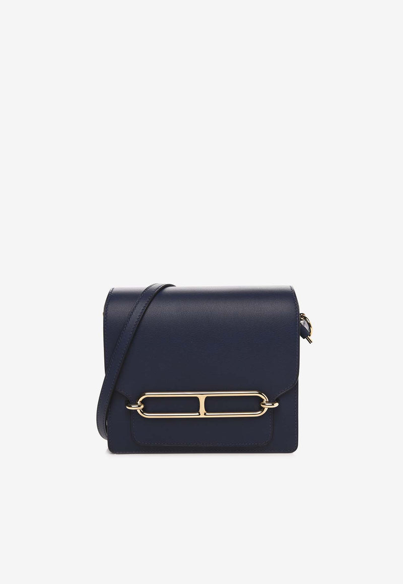 Hermès Mini Roulis 18 in Bleu Nuit Swift Leather with Permabrass Hardware