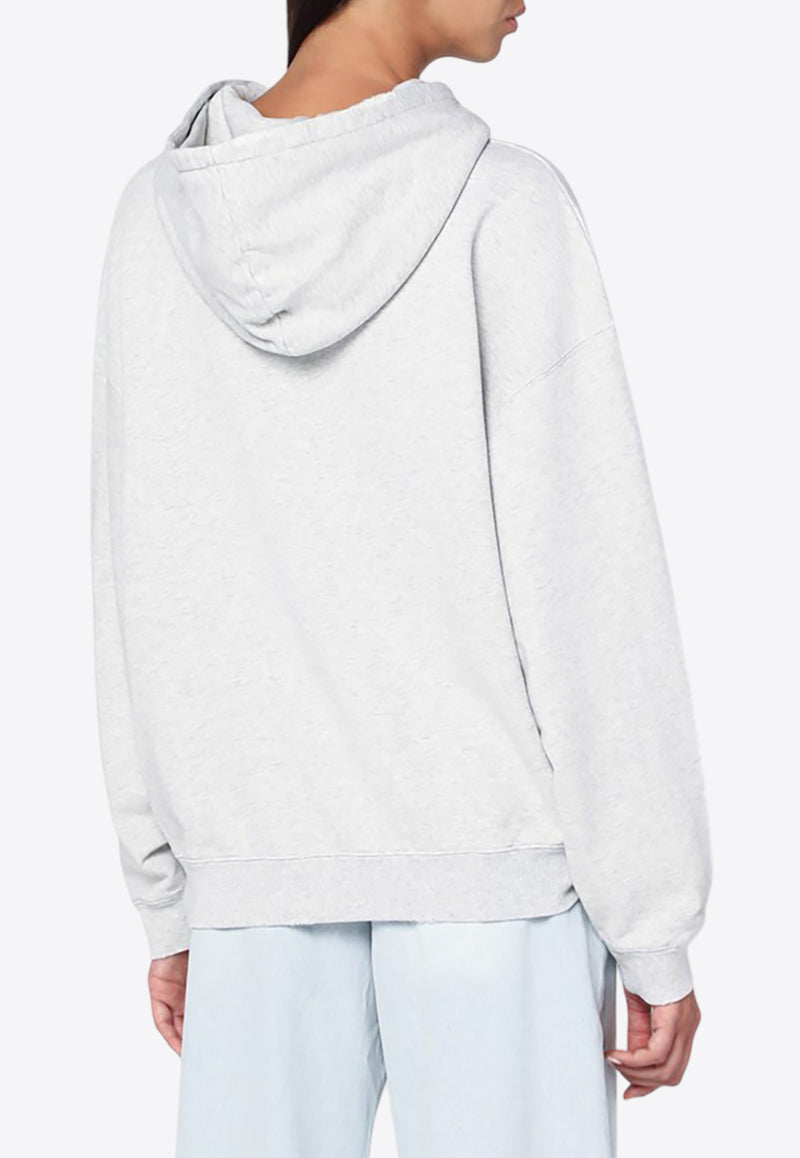 Anine Bing Harvey Logo Print Hooded Sweatshirt Gray S-08-5185-030CO/R_ANINE-030