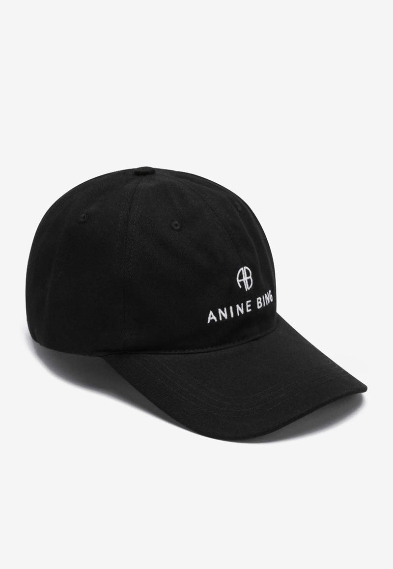 Anine Bing Jeremy Logo Baseball Cap Black S-12-9084CO/R_ANINE-000