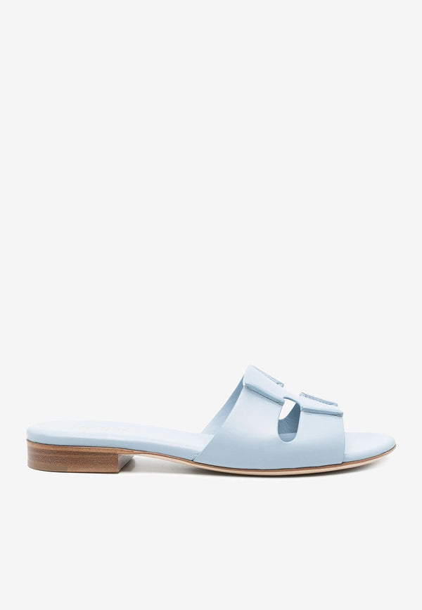 RODO Cut-Out Calf Leather Flat Sandals Sky Blue S008290093_SKY BLUE