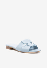 RODO Cut-Out Calf Leather Flat Sandals Sky Blue S008290093_SKY BLUE