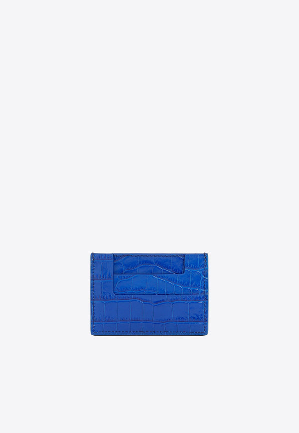 Tom Ford TF Cardholder in Croc-Embossed Leather S0250-LCL150G 1L025 Blue