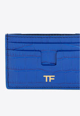 Tom Ford TF Cardholder in Croc-Embossed Leather S0250-LCL150G 1L025 Blue