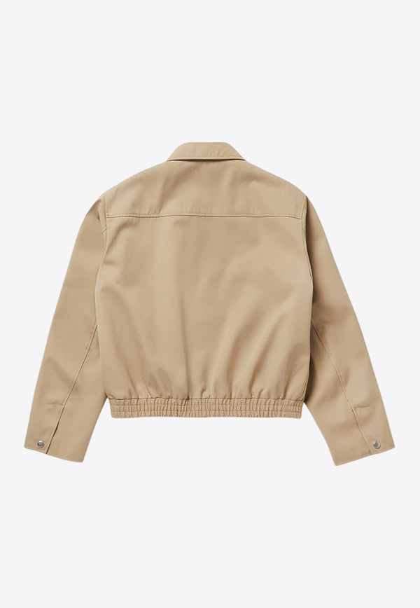 1989 Studio Logo Embroidered Zip-Up Jacket Beige S03MBG003FAB001/Q_1989-4300