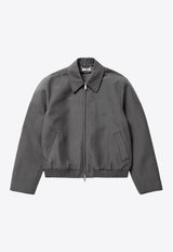 1989 Studio Logo Embroidered Zip-Up Jacket Gray S03MBG003FAB002/Q_1989-1200