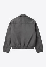 1989 Studio Logo Embroidered Zip-Up Jacket Gray S03MBG003FAB002/Q_1989-1200