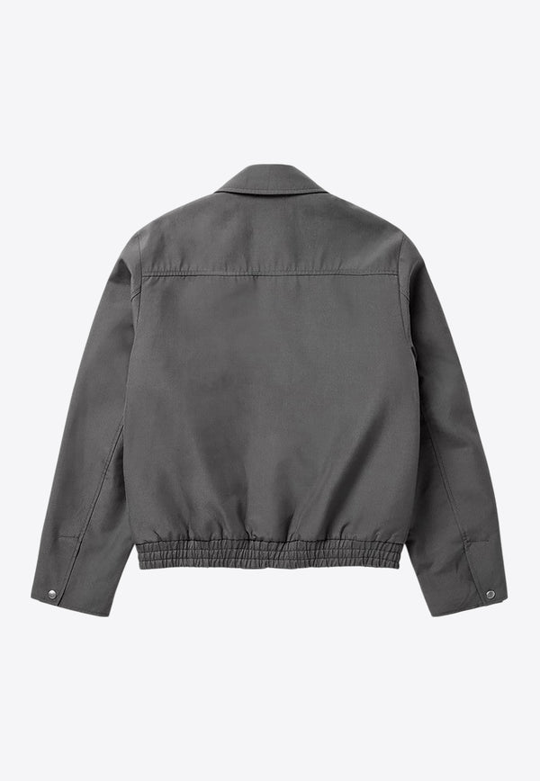 1989 Studio Logo Embroidered Zip-Up Jacket Gray S03MBG003FAB002/Q_1989-1200