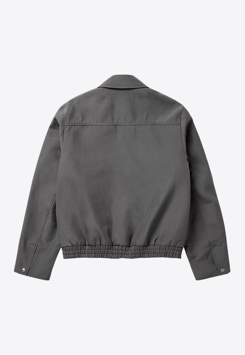 1989 Studio Logo Embroidered Zip-Up Jacket Gray S03MBG003FAB002/Q_1989-1200