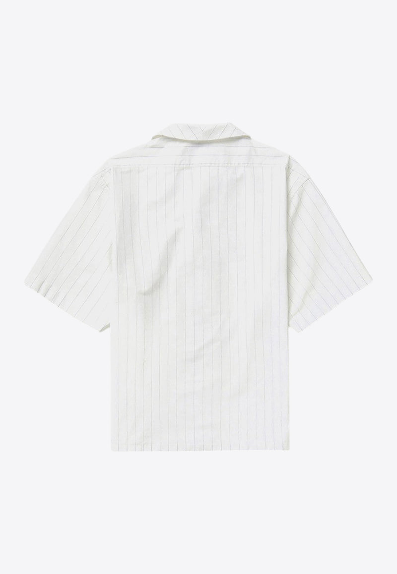 1989 Studio Striped Short-Sleeved Shirt White S03MFB003FAB002/Q_1989-4000