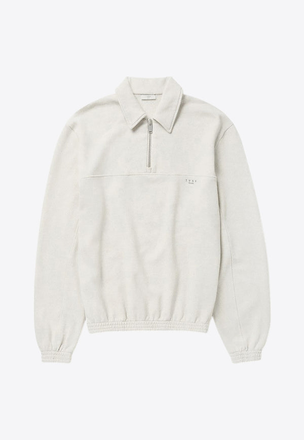 1989 Studio Embroidered Logo Half-Zip Sweatshirt Cream S03MMG001FLE001/Q_1989-4200