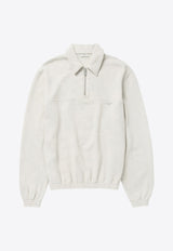 1989 Studio Embroidered Logo Half-Zip Sweatshirt Cream S03MMG001UFLE001/Q_1989-4200