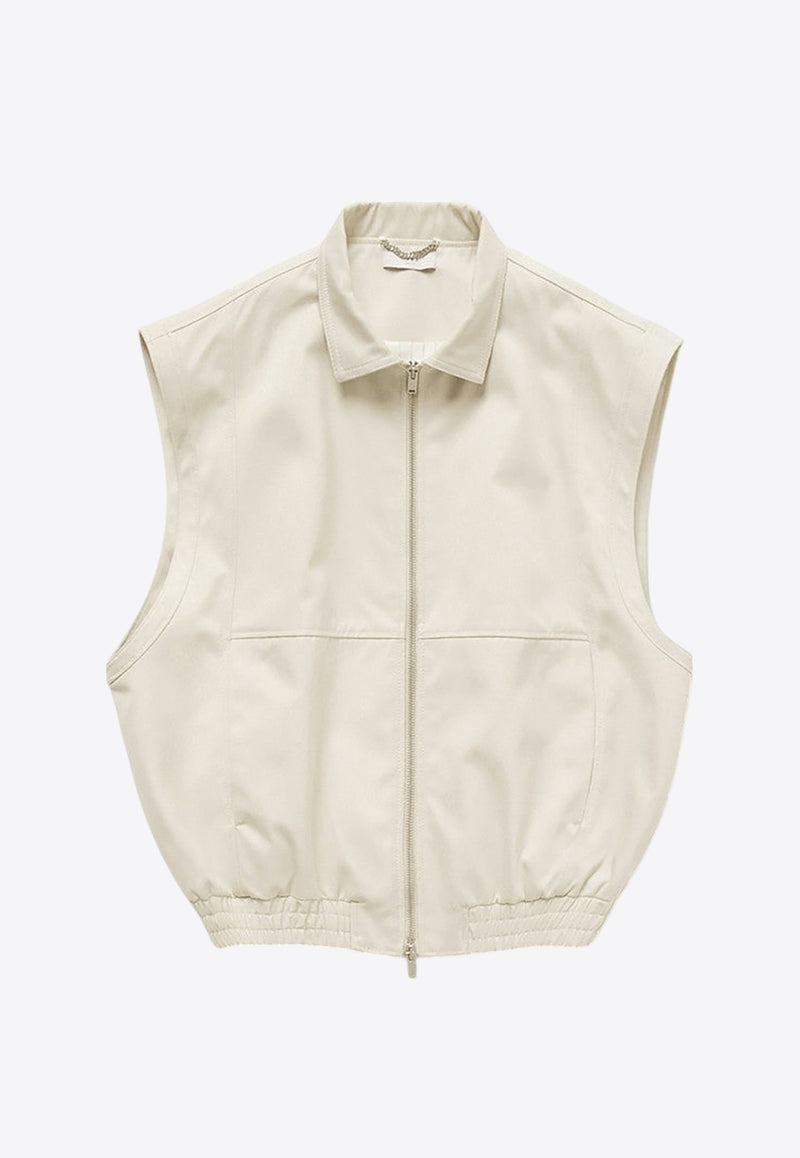 1989 Studio Logo Embroidered Zip-Up Vest Cream S03UBC001FAB001/Q_1989-4200