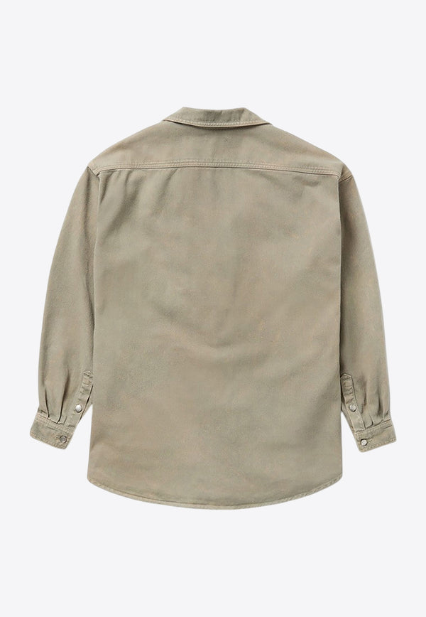 1989 Studio Button-Up Denim Overshirt Brown S03UCC003FAB001/Q_1989-2400