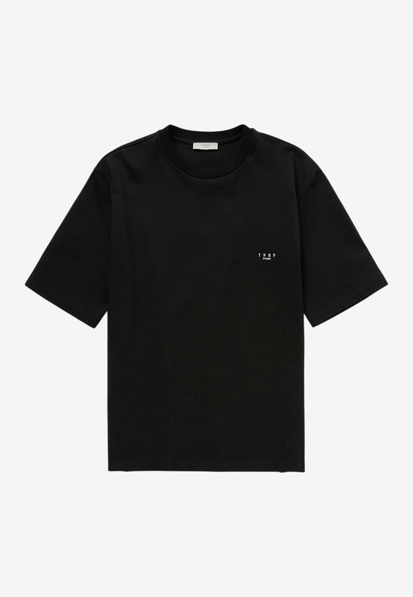 1989 Studio Logo Embroidered Crewneck T-shirt Black S03UEB001JER002/Q_1989-0100