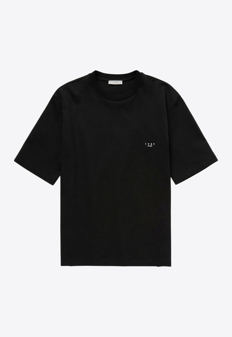 1989 Studio Logo Embroidered Crewneck T-shirt Black S03UEB001JER002/Q_1989-0100