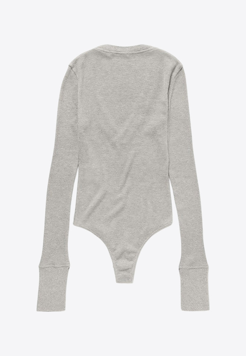 1989 Studio Waffle V-neck Bodysuit Gray S03WEG001JER001/Q_1989-1100