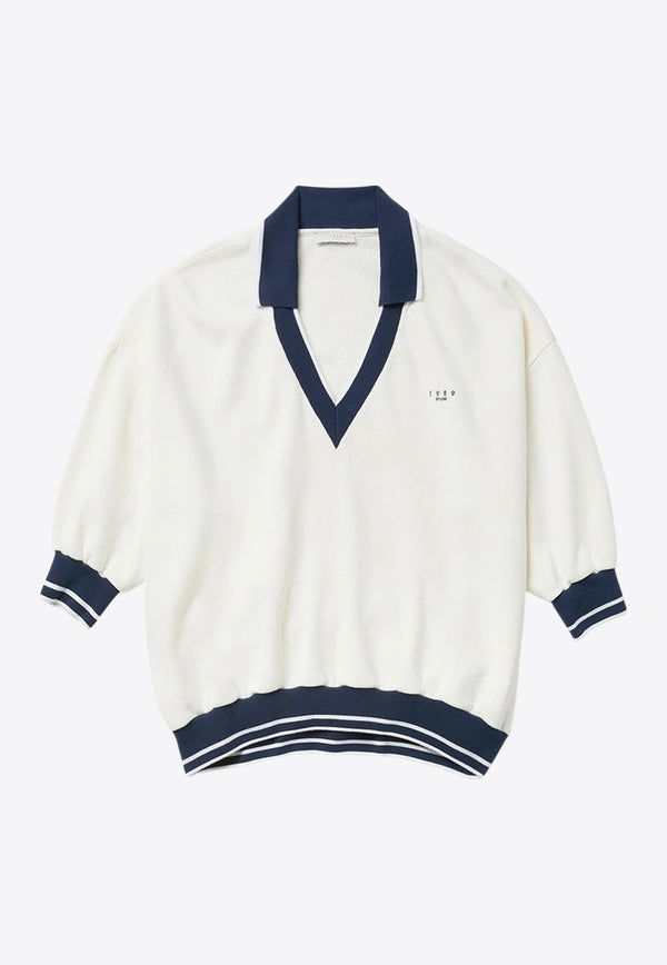 1989 Studio JP V-neck Polo T-shirt White S03WMH001FLE001/Q_1989-4100