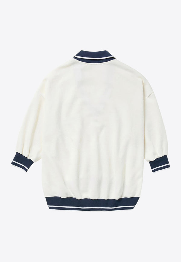 1989 Studio JP V-neck Polo T-shirt White S03WMH001FLE001/Q_1989-4100