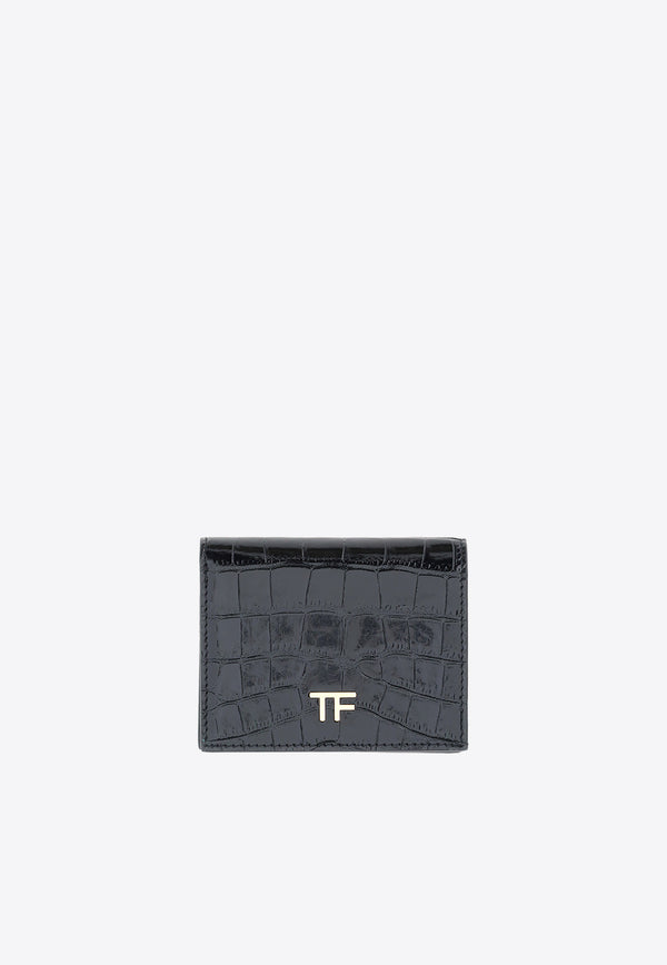 Tom Ford TF Shiny Croc-Embossed Leather Wallet Black S0448_LCL150G_1N001