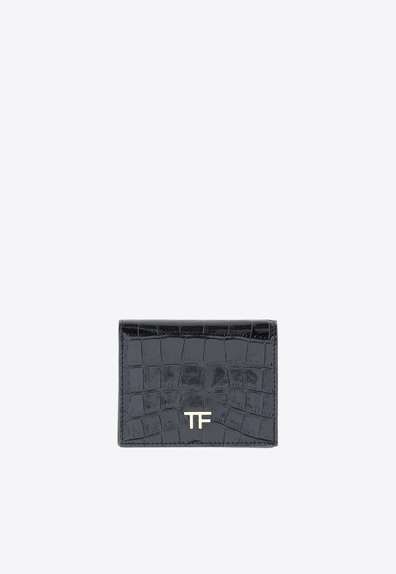 Tom Ford TF Shiny Croc-Embossed Leather Wallet Black S0448_LCL150G_1N001