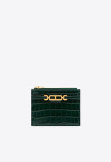 Tom Ford Whitney Zipped Cardholder in Croc Embossed Leather S0476-LCL395X 1E005 Green