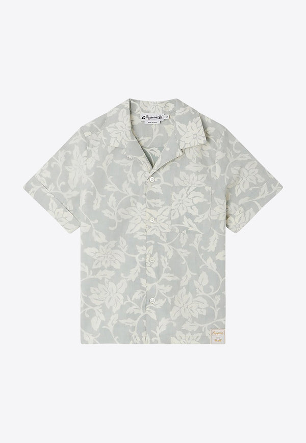 Bonpoint Boys Steve Floral Print Shirt Green S04BSHW00012-BCO/O_BONPO-543C