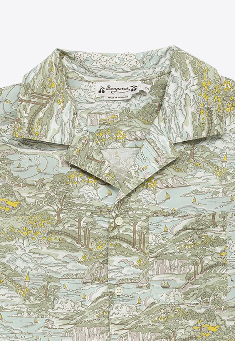 Bonpoint Boys Graphic-Pattern Short-Sleeved Shirt S04BSHW00020-BCO/O_BONPO-645B