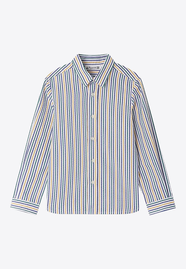 Bonpoint Boys Tangui Striped Long-Sleeved Shirt Blue S04BSHW00023-ACO/O_BONPO-273