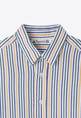 Bonpoint Boys Tangui Striped Long-Sleeved Shirt Blue S04BSHW00023-ACO/O_BONPO-273