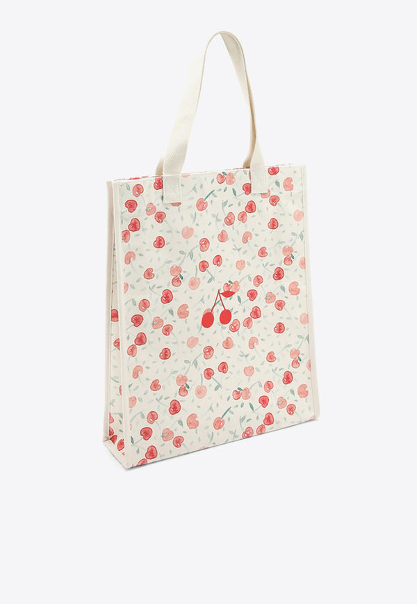 Bonpoint Girls Faith Cherry Print Tote Bag White S04GBAW00009CO/O_BONPO-002