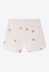 Bonpoint Girls Caroline Cherry Embroidered Shorts Pink S04GBEK00005-ACO/O_BONPO-125B