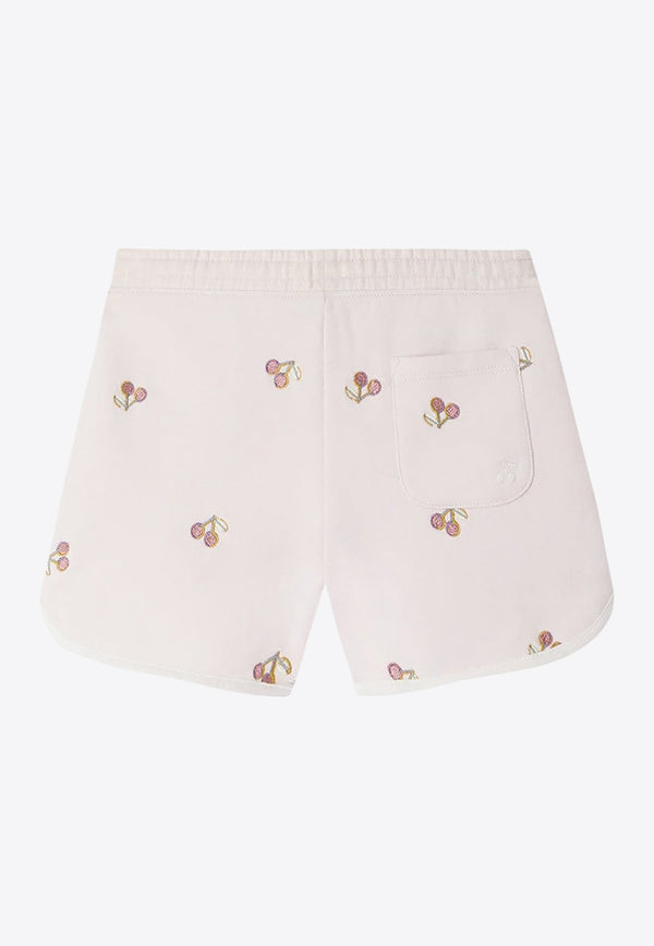 Bonpoint Girls Caroline Cherry Embroidered Shorts Pink S04GBEK00005-BCO/O_BONPO-125B
