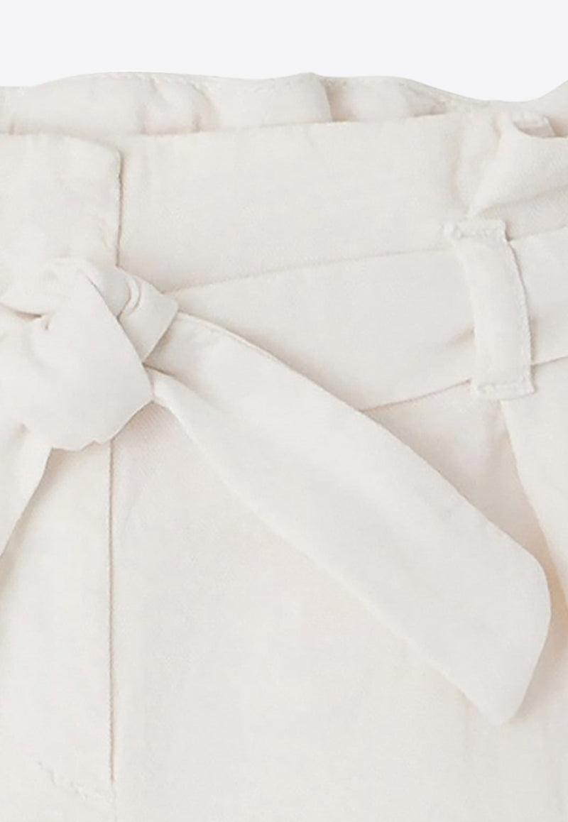 Bonpoint Girls Nath Paperbag Shorts White S04GBEW00052-BVI/O_BONPO-002