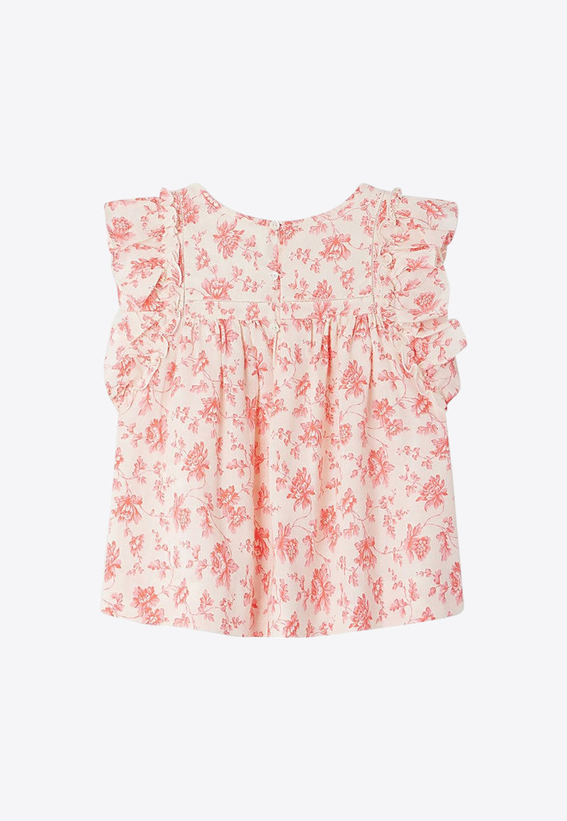 Bonpoint Girls Celene Floral Print Top Pink S04GBLW00004-ACO/O_BONPO-528