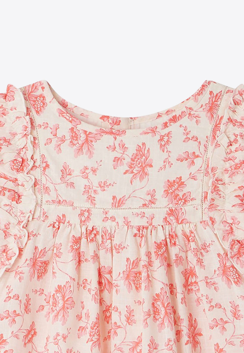 Bonpoint Girls Celene Floral Print Top Pink S04GBLW00004-ACO/O_BONPO-528