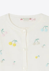 Bonpoint Girls Toesie Cherry-Embroidered Cardigan White S04GCAK00006CO/O_BONPO-102