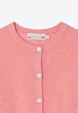 Bonpoint Girls Clarisse Button-Up Cardigan Pink S04GCAK00013-ACO/O_BONPO-023