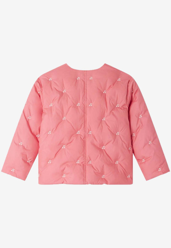 Girls Cherry-Embroidered Jacket