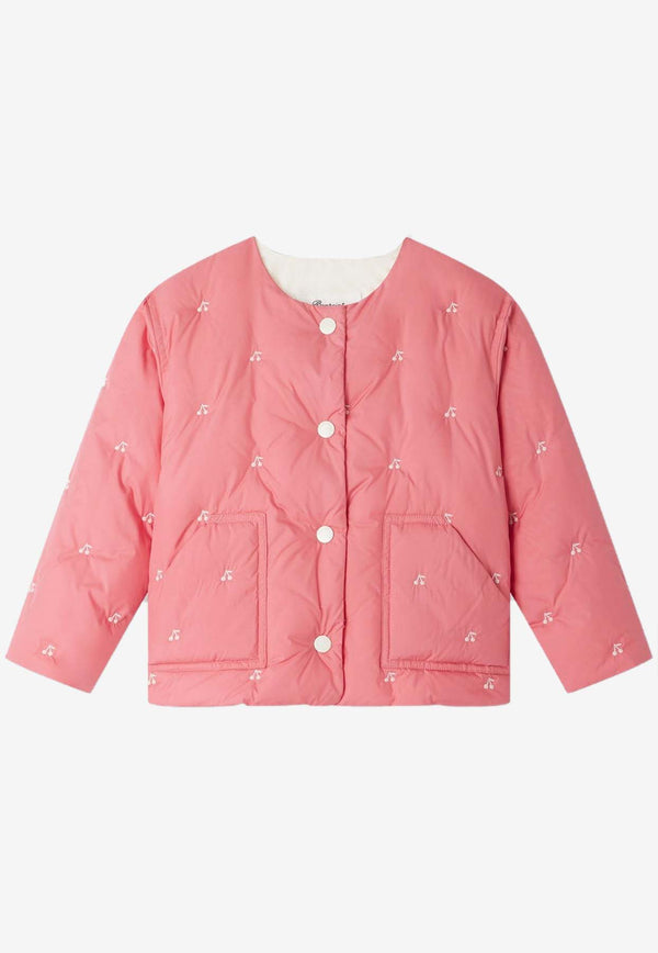 Girls Cherry-Embroidered Jacket