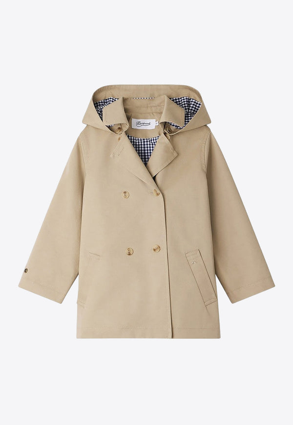 Bonpoint Girls Florie Double-Breasted Trench Coat Beige S04GOUW00002-BCO/O_BONPO-060