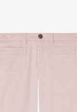 Bonpoint Girls Junon Logo Patch Flared Pants Pink S04GPAW00052-ACO/O_BONPO-024