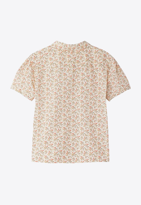 Bonpoint Girls Fiammetta Floral Print Shirt Beige S04GSHW00004-ACO/O_BONPO-560A