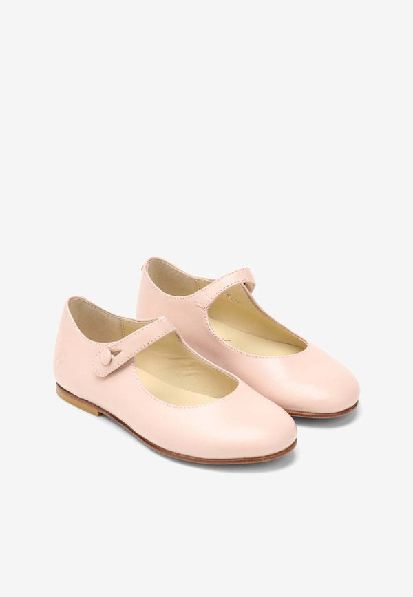 Bonpoint Girls Ella Mary Jane Ballet Flats S04GSOL00001-BLE/O_BONPO-023 Pink