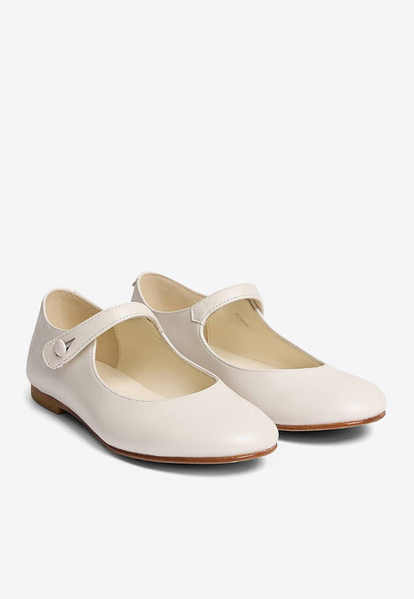 Bonpoint Girls Ella Mary-Jane Ballet Flats Cream S04GSOL00002-BLE/O_BONPO-003